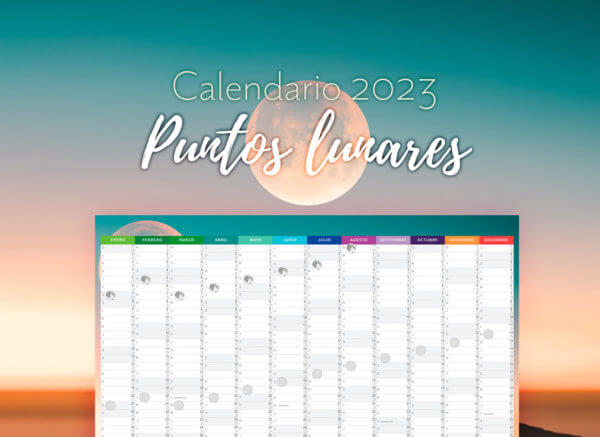 Calendario puntos lunares de la mujer, luna llena, luna nueva